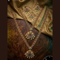 Tanish Art Jewellery Royal Pota Stone And Pearl Double Necklace Set