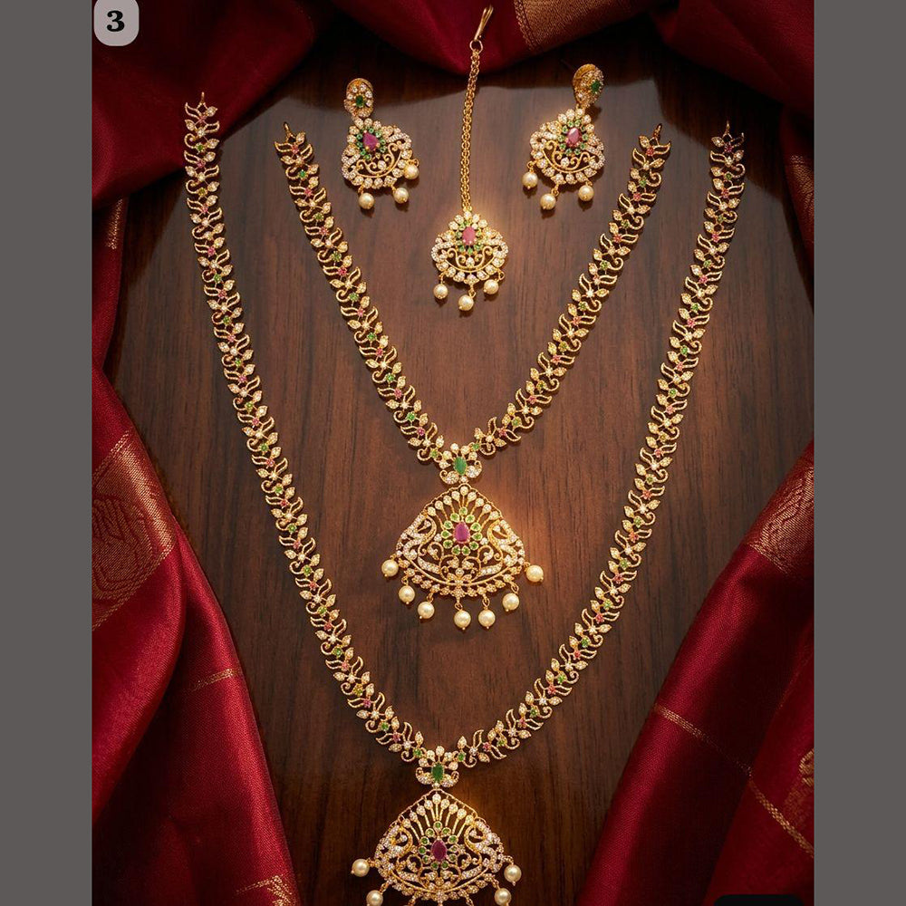 Tanish Art Jewellery Royal Pota Stone And Pearl Double Necklace Set