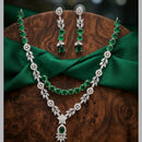Tanish Art Jewellery Royal American Daimond Stone Necklace Set