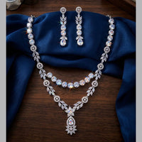 Tanish Art Jewellery Royal American Daimond Stone Necklace Set