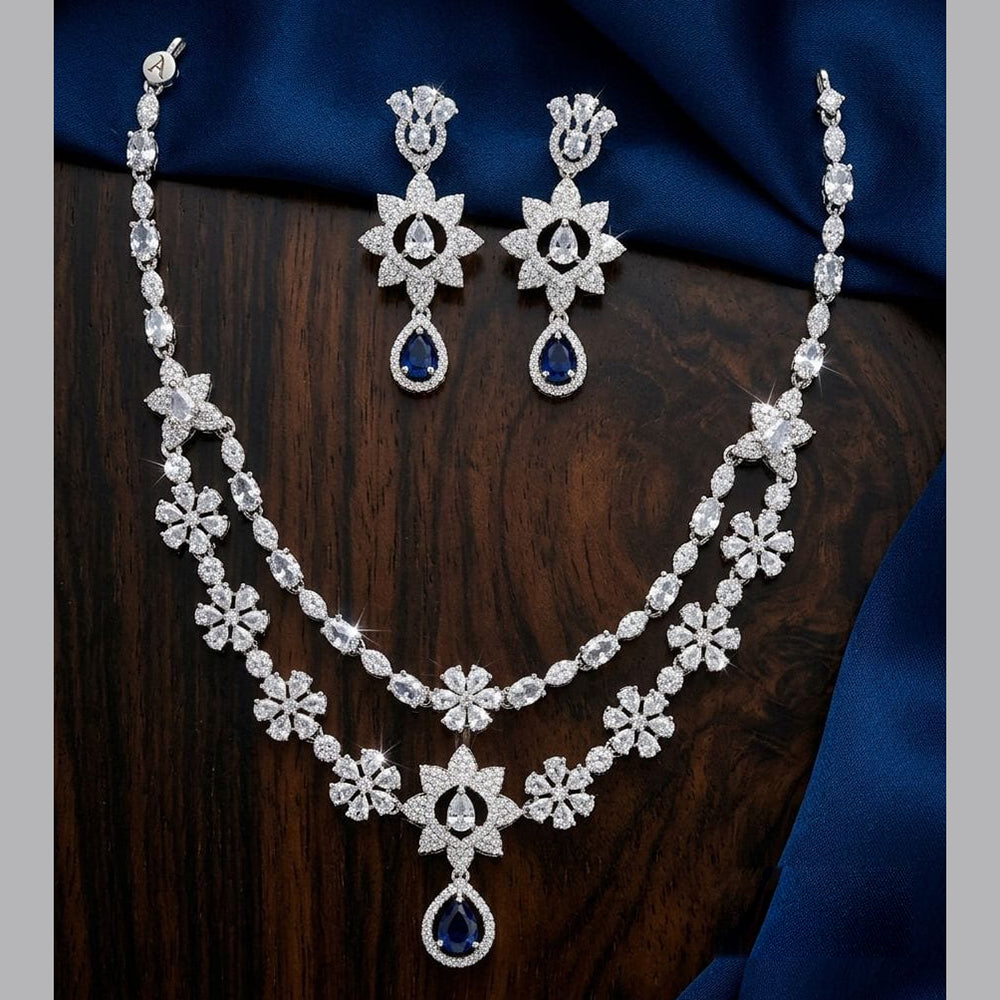 Tanish Art Jewellery Royal American Daimond Stone Necklace Set