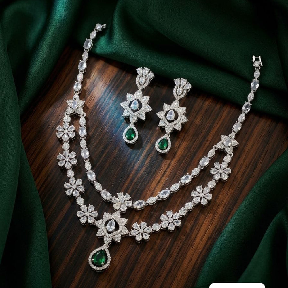 Tanish Art Jewellery Royal American Daimond Stone Necklace Set