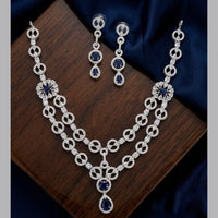 Tanish Art Jewellery Royal American Daimond Stone Necklace Set
