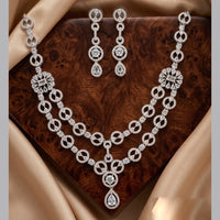 Tanish Art Jewellery Royal American Daimond Stone Necklace Set