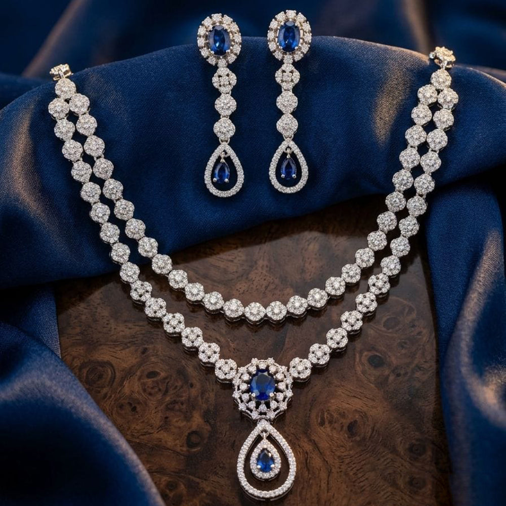 Tanish Art Jewellery Royal American Daimond Stone Necklace Set