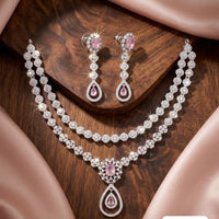 Tanish Art Jewellery Royal American Daimond Stone Necklace Set