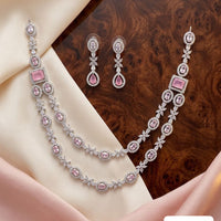 Tanish Art Jewellery Royal American Daimond Stone Necklace Set