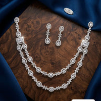 Tanish Art Jewellery Royal American Daimond Stone Necklace Set