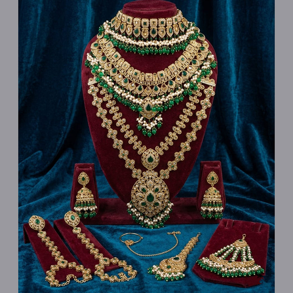 Tanish Art Jewellery Grand Crystal Stone And Beads Bridal Jewellery Set