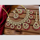 Tanish Art Jewellery Crystal Stone And Pearl Designer Necklace Set for Women