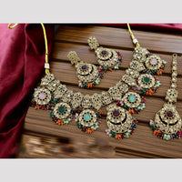 Tanish Art Jewellery Crystal Stone And Pearl Designer Necklace Set for Women