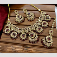 Tanish Art Jewellery Crystal Stone And Pearl Designer Necklace Set for Women