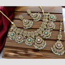 Tanish Art Jewellery Crystal Stone And Pearl Designer Necklace Set for Women