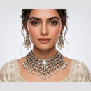 Tanish Art Jewellery Wedding Pota Stone Pearl And Beads Necklace Set for Women