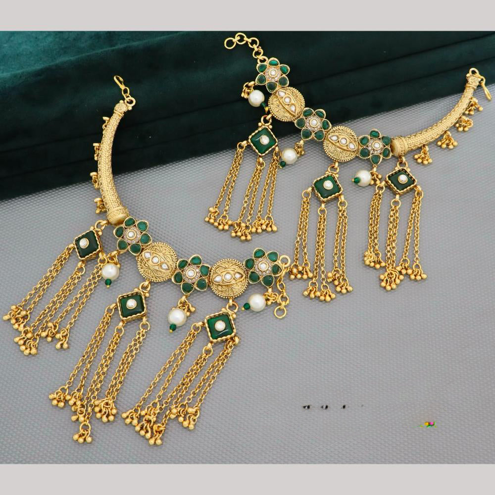 Tanish Art Jewellery Pota Stone Pearl & Beads Kan Chain for Women