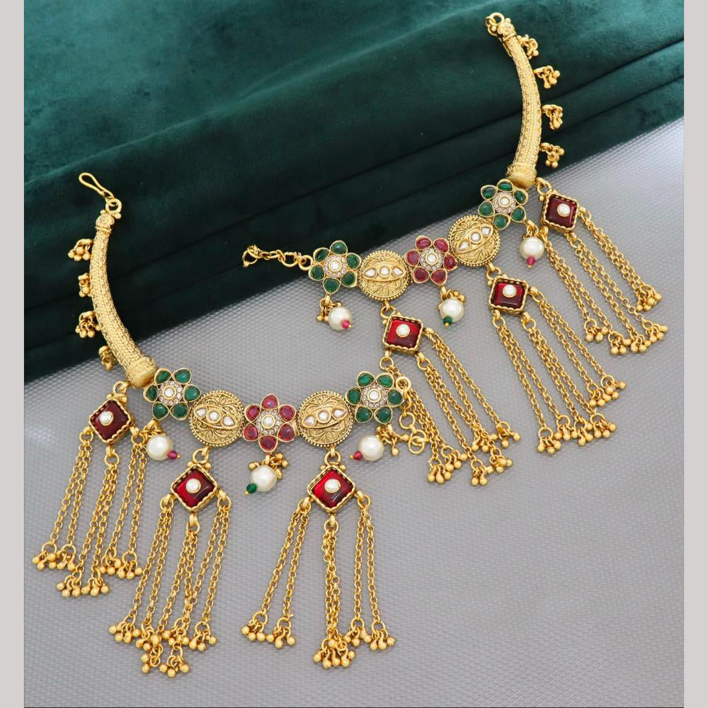 Tanish Art Jewellery Pota Stone Pearl & Beads Kan Chain for Women