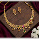 Tanish Art Jewellery Statement Pota Stone And Pearl Neckalce Set