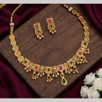 Tanish Art Jewellery Statement Pota Stone And Pearl Neckalce Set