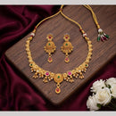 Tanish Art Jewellery Statement Pota Stone And Pearl Neckalce Set