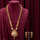 Tanish Art Jewellery Statement Pota Stone And Pearl Meenakari Long Neckalce Set