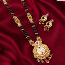 Tanish Art Jewellery Elegant Pota Stone Pearl And Beads Meenakari Mangalsutra Set