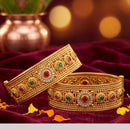 Tanish Art Jewellery Heritage Pota Stone Openable Bangles Set