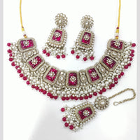 Tanish Art Jewellery Statement Pota Stone And Pearl Neckalce Set