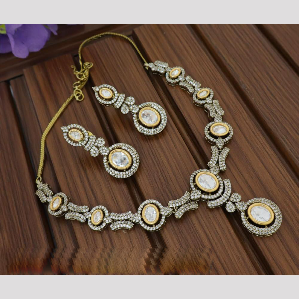 Tanish Art Jewellery Statement Pota Stone Neckalce Set