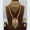 Tanish Art Jewellery Statement Pota Stone And Pearl Double Neckalce Set