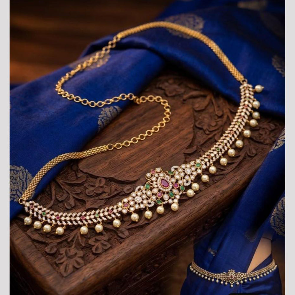 Tanish Art Jewellery Timeless Pota Stone And Pearls Kamarbandh