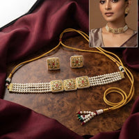 Tanish Art Jewellery Polki Kundan And Pearl Choker Necklace Set