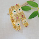 Tanish Art Jewellery Luxury Pota Stone And Pearl Meenakari Bangles Set