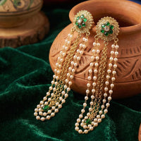 Tanish Art Jewellery Premium Pota Stone Beads Festive Dangler Earrings