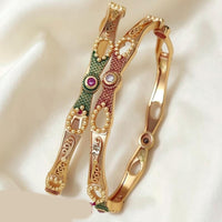Tanish Art Jewellery Luxury Pota Stone And Meenakari Bangles Set