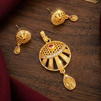 Tanish Art Jewellery Traditional Pota Stone Pendant Set