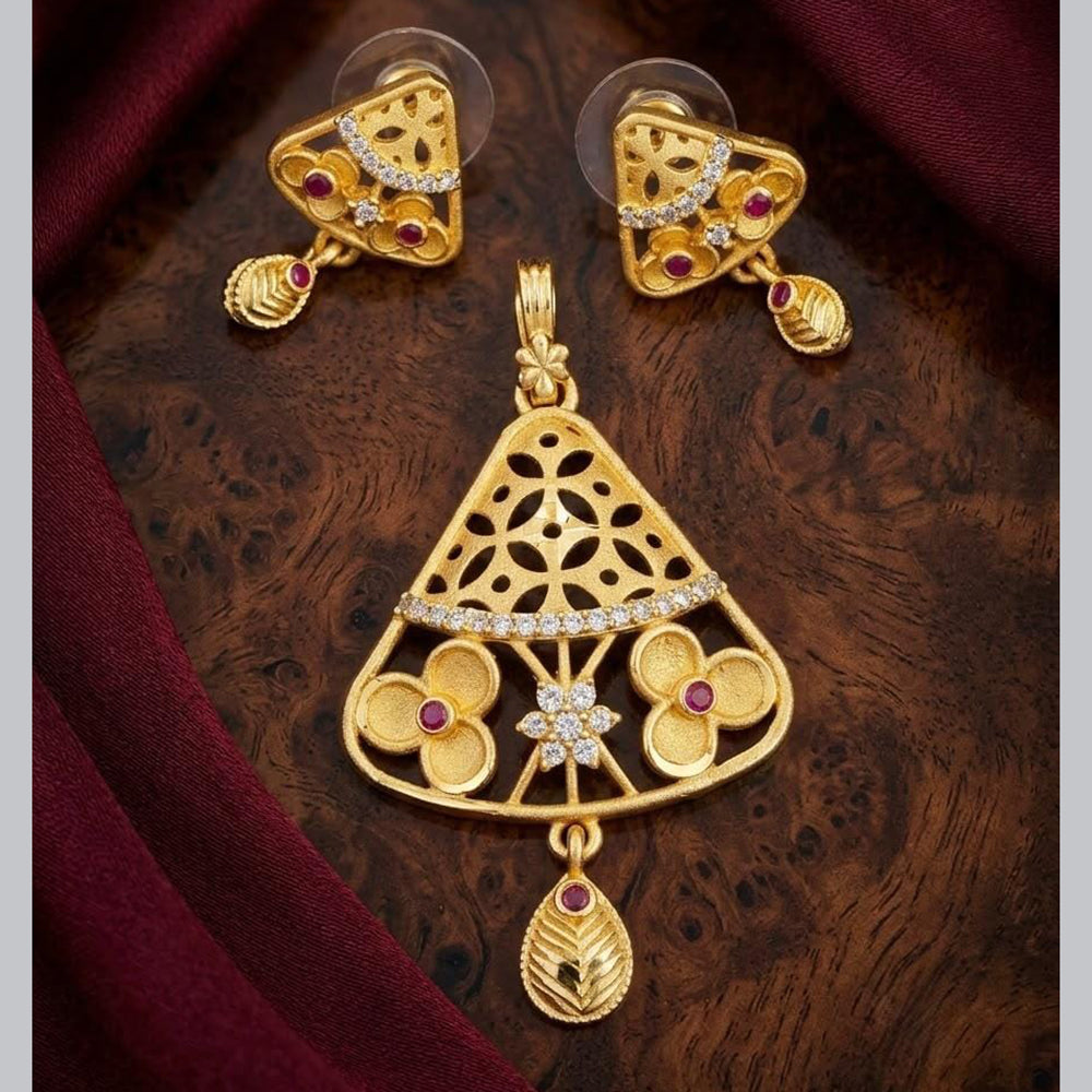 Tanish Art Jewellery Traditional Pota Stone Pendant Set