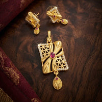 Tanish Art Jewellery Traditional Pota Stone Pendant Set