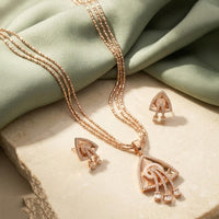Tanish Art Jewellery American Diamond Chain Pendant Set 