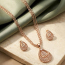 Tanish Art Jewellery American Diamond Chain Pendant Set 