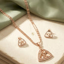 Tanish Art Jewellery American Diamond Chain Pendant Set 