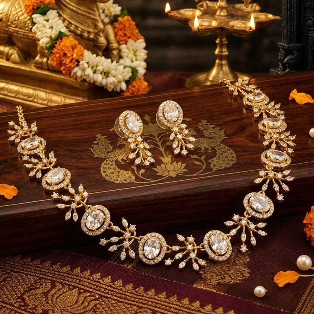 Tanish Art Jewellery Designer American Daimond Necklace Set