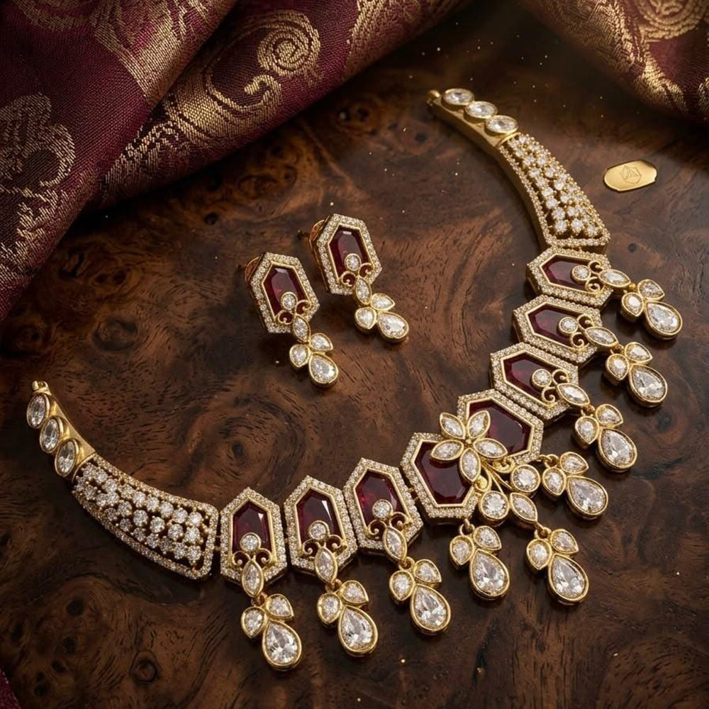 Tanish Art Jewellery Designer American Daimond Necklace Set