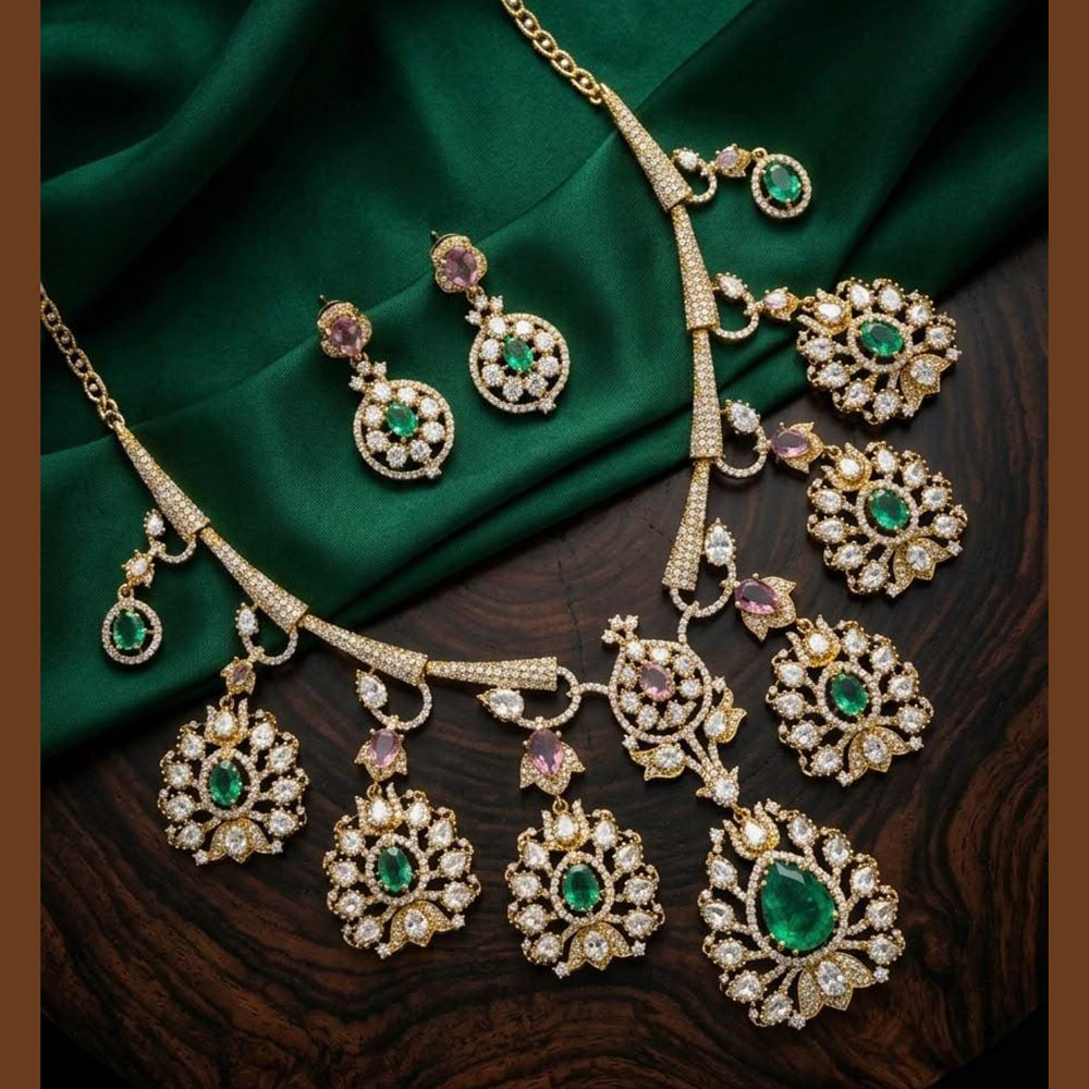 Tanish Art Jewellery Designer American Daimond Necklace Set