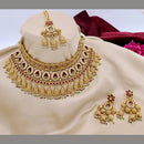 Tanish Art Jewellery Traditional Pota Stone And Pearl Choker Necklace Set