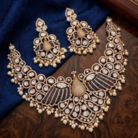 Tanish Art Jewellery Designer American Daimond And Pearl Necklace Set