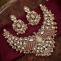 Tanish Art Jewellery Designer American Daimond And Pearl Necklace Set