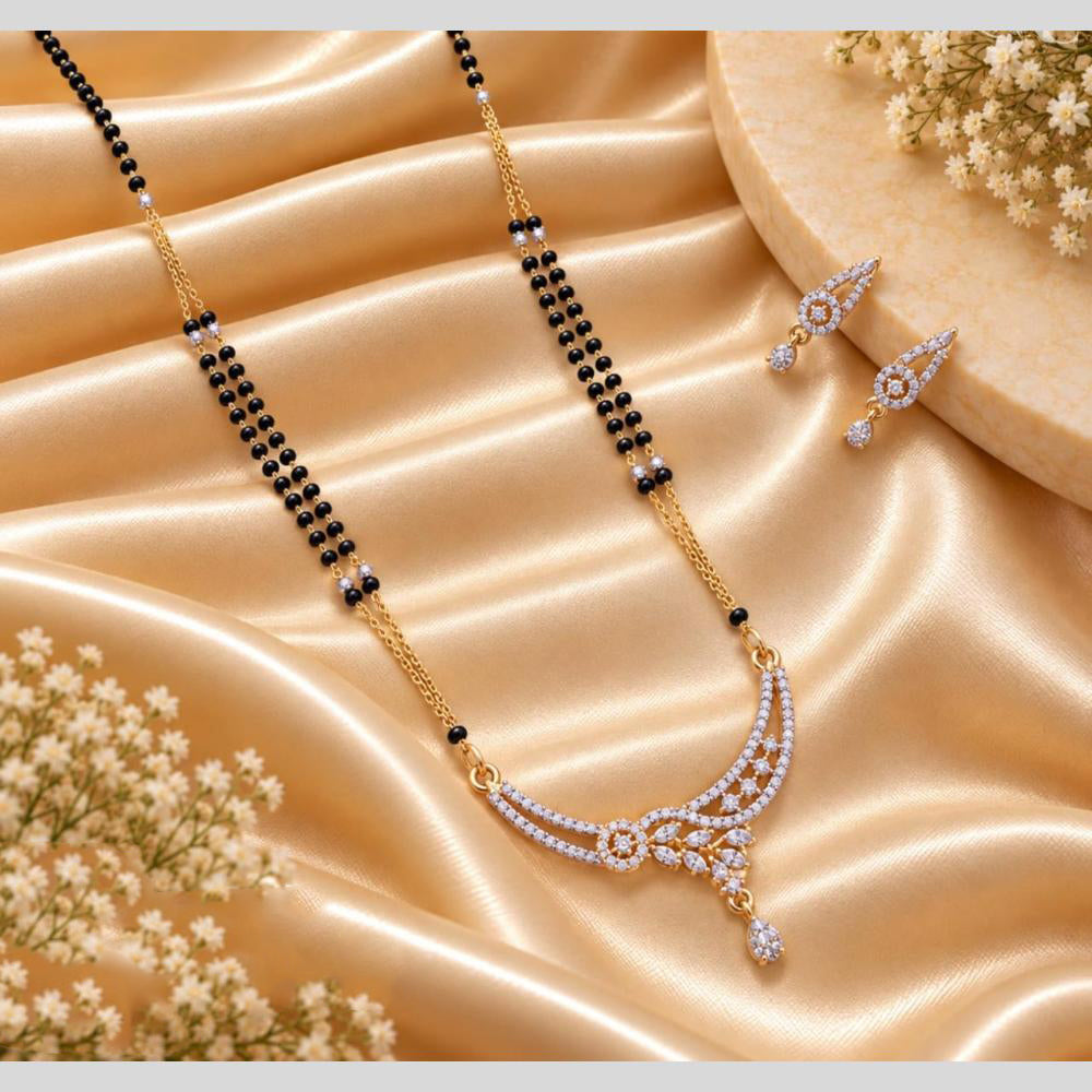 Tanish Art Jewellery Elegant Austrian Stone And Beads Mangalsutra Set
