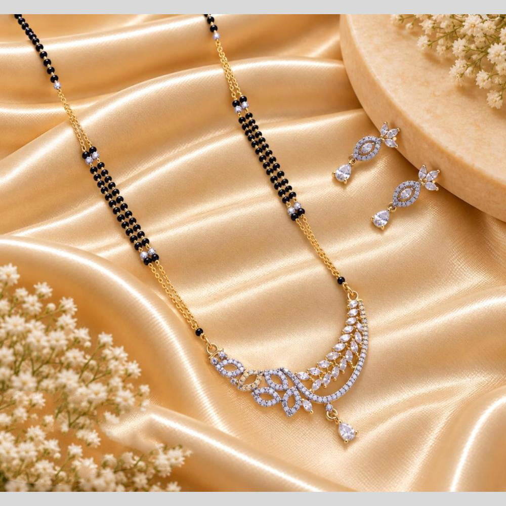 Tanish Art Jewellery Elegant Austrian Stone And Beads Mangalsutra Set