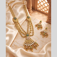 Tanish Art Jewellery Traditional Pota Stone And Beads Long  Necklace Set
