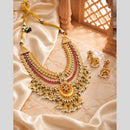 Tanish Art Jewellery Traditional Pota Stone And Beads Long  Necklace Set